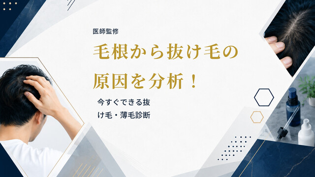 【医師監修】毛根から抜け毛の原因を分析！今すぐできる抜け毛・薄毛診断